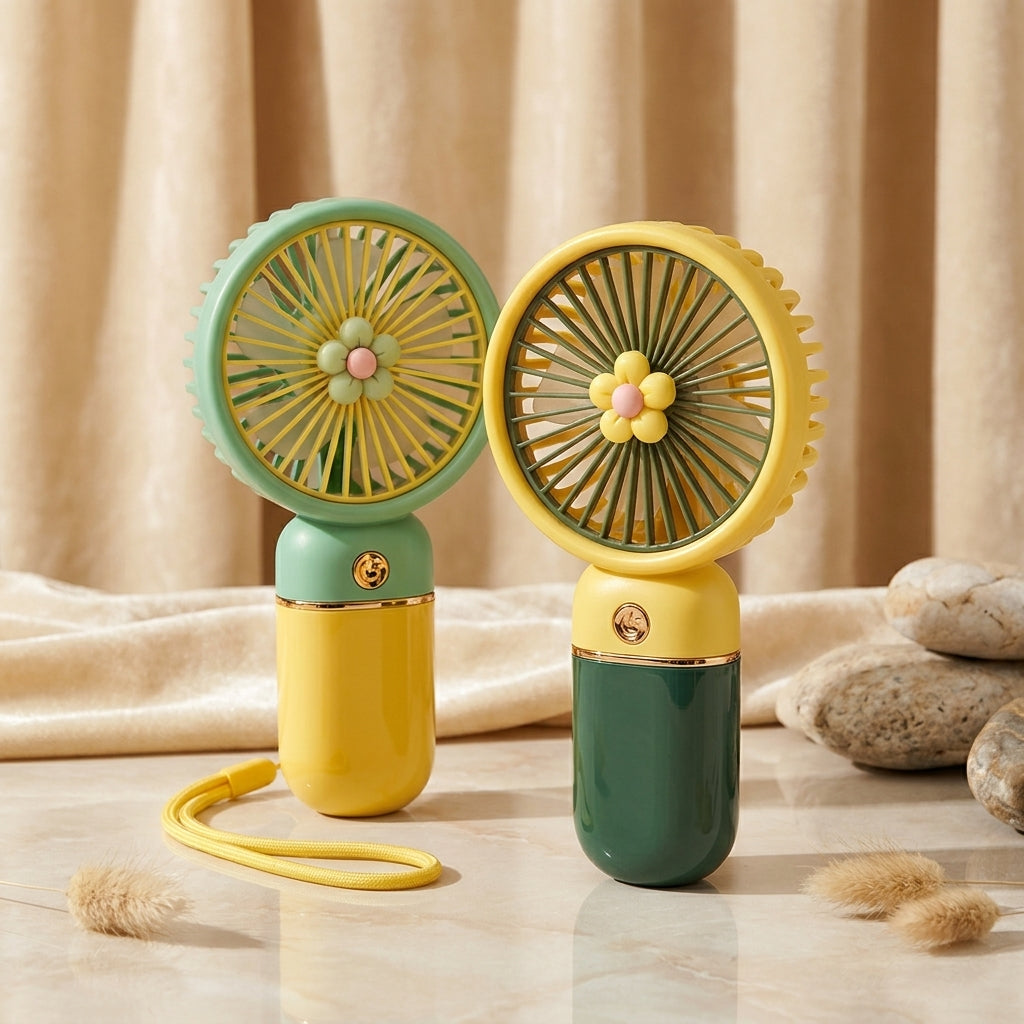 3-Speed Rechargeable Mini Hand Fan (With Desk Stand)